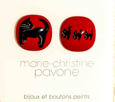 boutons duo famille rouge