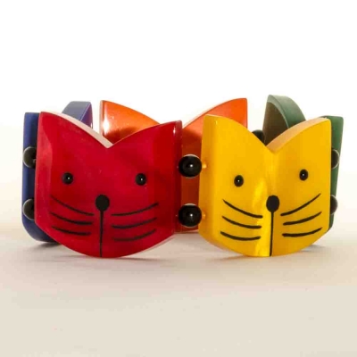 bracelet chat boule multicolore