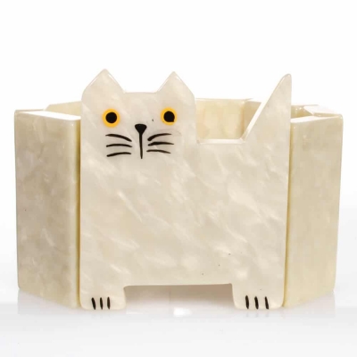 bracelet chat profil blanc