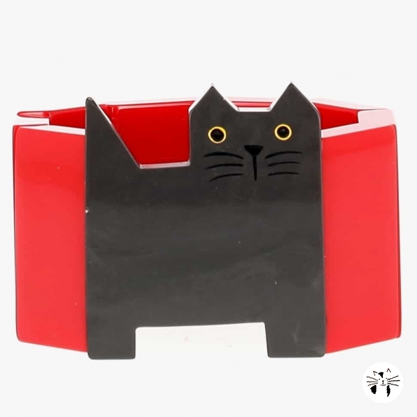 bracelet chat profil noir et rouge