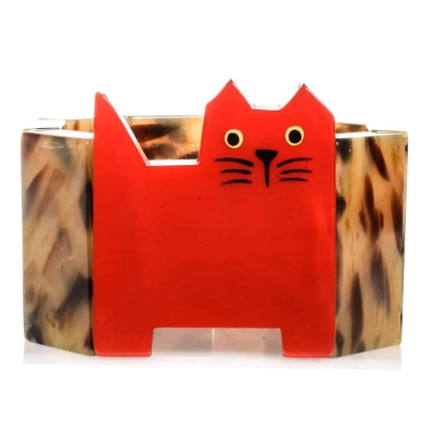 bracelet chat profil rouge ecaille