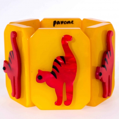 bracelet chat tigre jaune