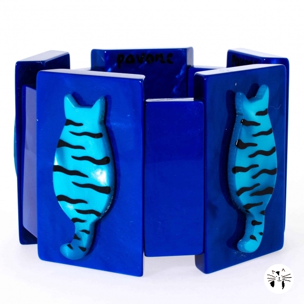 bracelet chaton tigre bleu