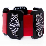 bracelet chaton zebre noir rouge