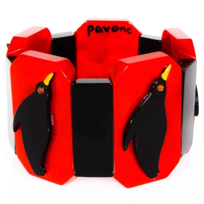bracelet pingouin blanc noir rouge