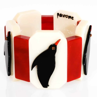 bracelet pingouin blanc rouge noir 1