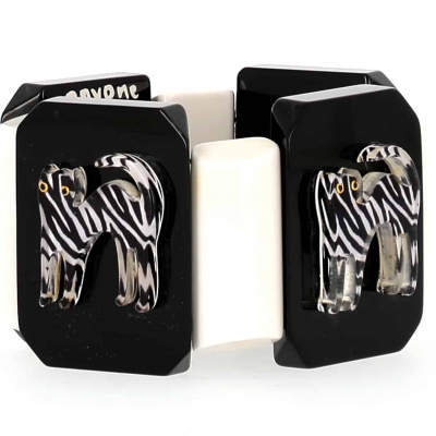 bracelet silhouette chat zebre noir blanc