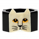 bracelet tete chat blanc noir 1