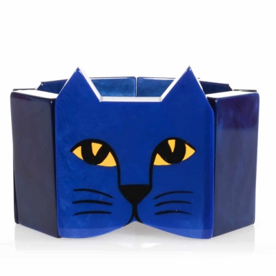 bracelet tete chat bleu