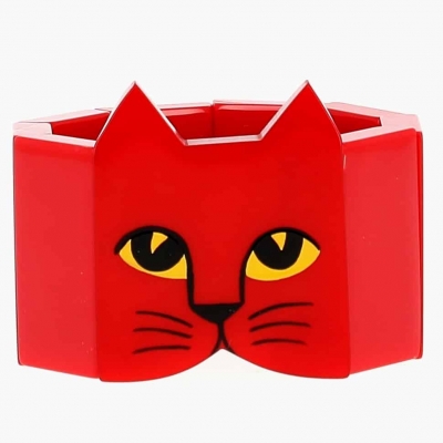 bracelet tete chat rouge 1