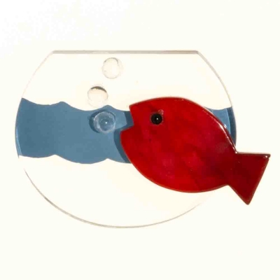 broche aquarium altuglas et rouge