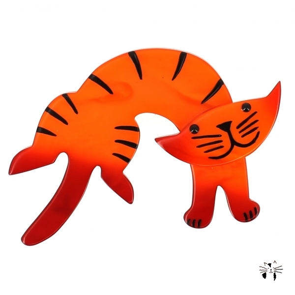 broche chat anicet orange