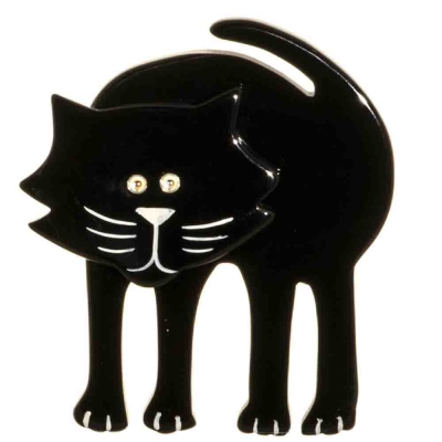 broche chat arthur noir