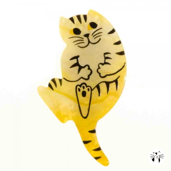 broche chat b7 jaune