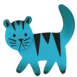 broche chat cachou turquoise 0000