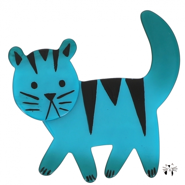 broche chat cachou turquoise 0000