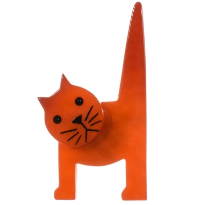 broche chat chaise orange