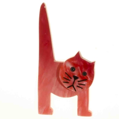 broche chat chaise rose