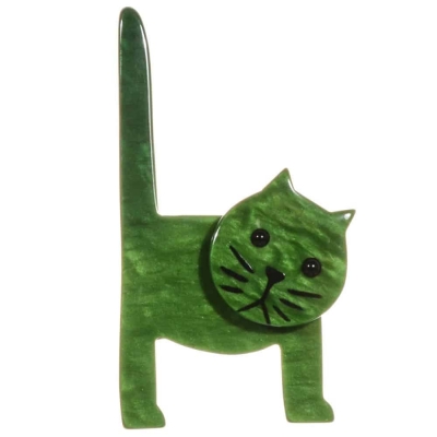 broche chat chaise vert mousse