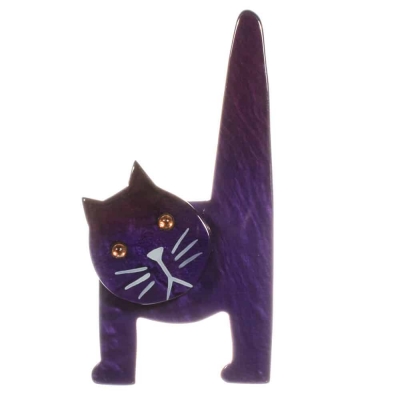 broche chat chaise violet