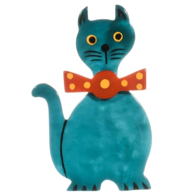 broche chat dandy turquoise