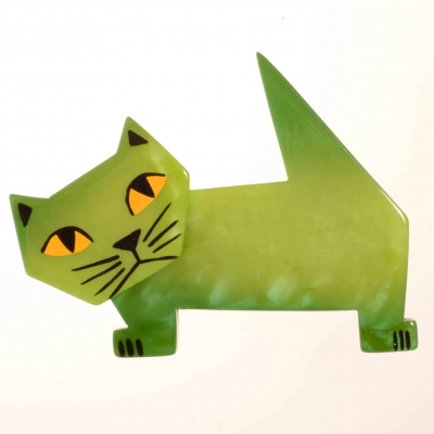 broche chat diablito vert