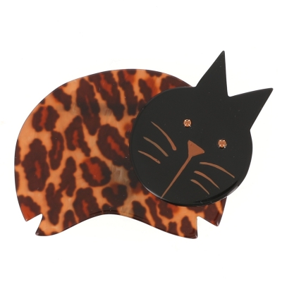 broche chat dodu léopard