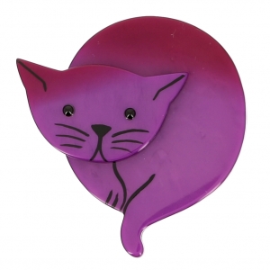 broche chat double lune violet 0001