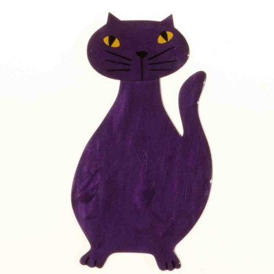 broche chat flacon violet
