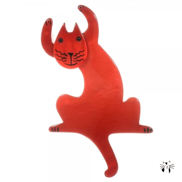 broche chat jazzy rouge