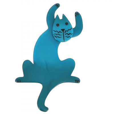 broche chat jazzy turquoise