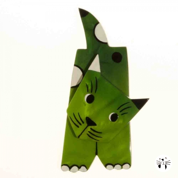 broche chat lego vert