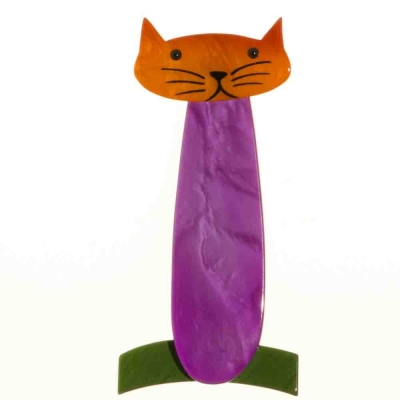 broche chat long violet
