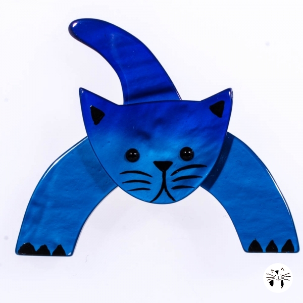 broche chat loulou bleu