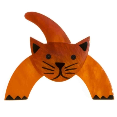 broche chat loulou orange