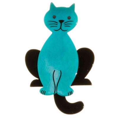 broche chat lucifer turquoise