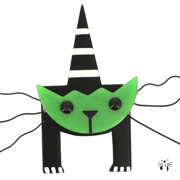 broche chat mascotte vert uni 0000