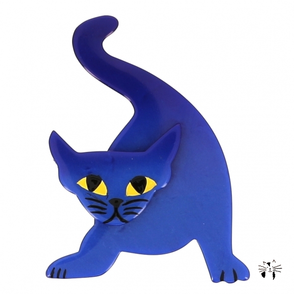 broche chat mephisto bleu