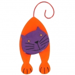 broche chat mirko orange et violet