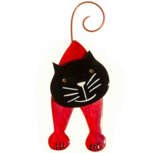 broche chat mirko rouge et noir