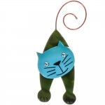 broche chat mirko vert et turquoise