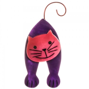 broche chat mirko violet et fuchsia