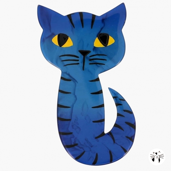 broche chat mystery bleu