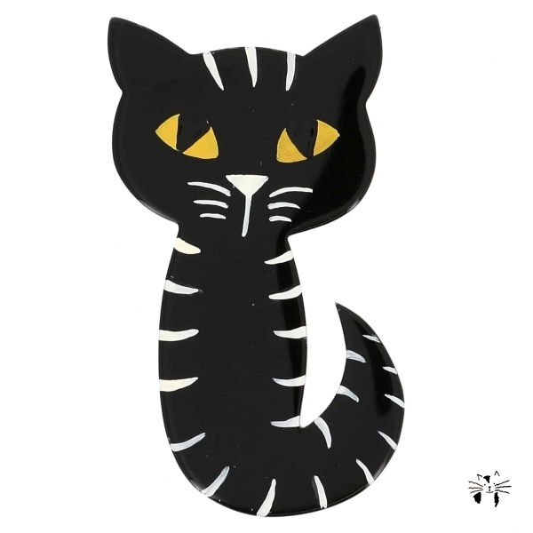 broche chat mystery noir