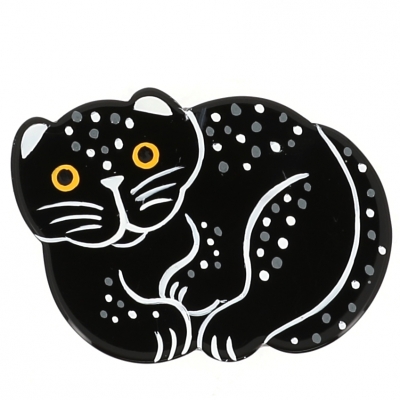 broche chat neige noir 1