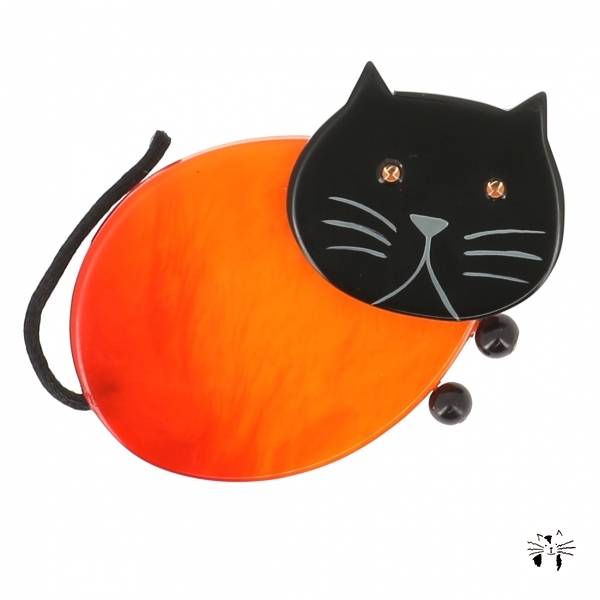 broche chat oeuf orange 1
