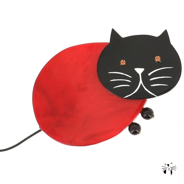 broche chat oeuf rouge 1