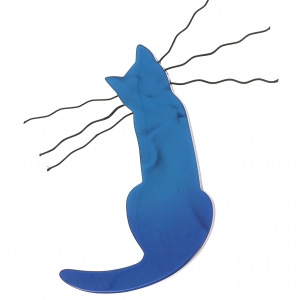 broche chat ombre bleu