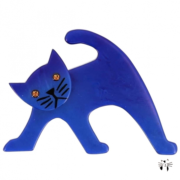 broche chat ouistiti bleu