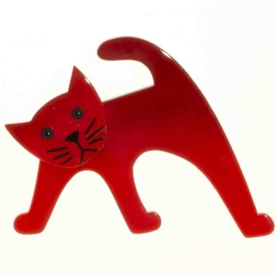 broche chat ouistiti rouge